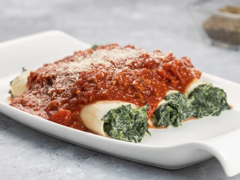 Canelones de verdura y ricotta