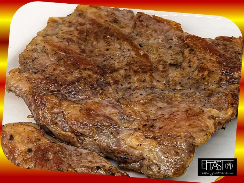 "Abanico" ibèric a la graella amb salsa "chimichurri"