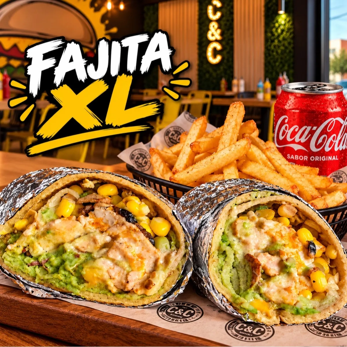 Tortilla xL INCLUYE : Base de lechuga + 3 Vegetales + 2 Salsas + Porción de papas