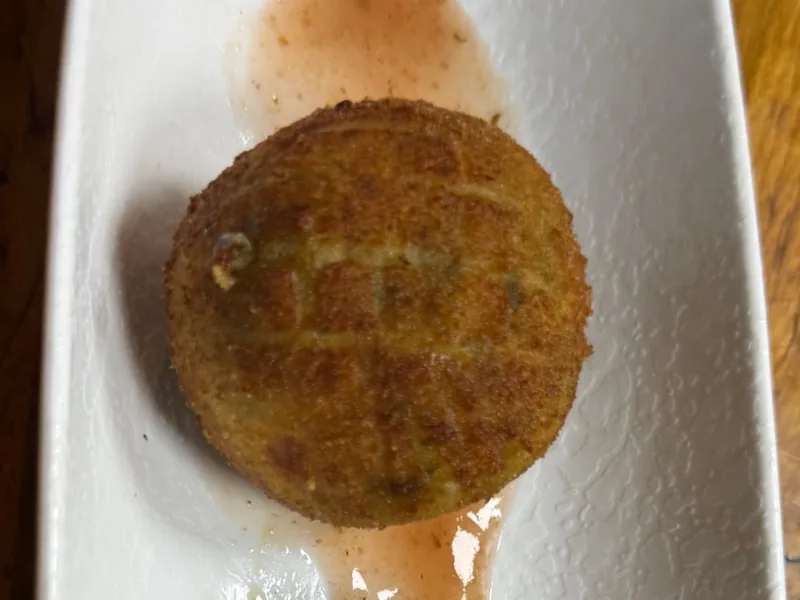 Spinach, gorgonzola and pine nut croquettes
