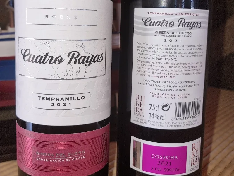 Ribera tempranillo Cuatro Rayas