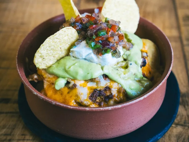 Mexican-style baked nachos
