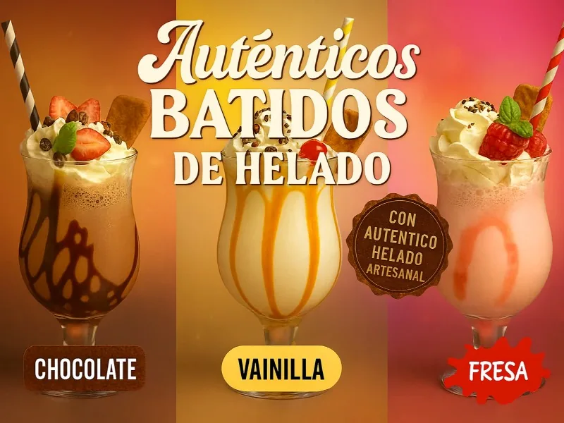 Batidos Artesasanos Fresa / Chocolate / Vainilla