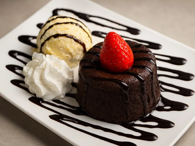 Coolant de Chocolate con Fresa y Helado de Vainilla